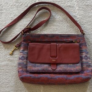 Fossil Brick Red Patterned Bag